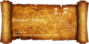 Kondor Péter névjegykártya