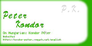 peter kondor business card